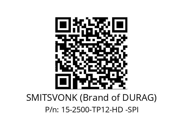   SMITSVONK (Brand of DURAG) 15-2500-TP12-HD -SPI