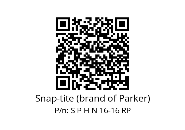   Snap-tite (brand of Parker) S P H N 16-16 RP