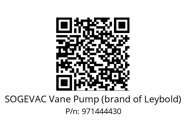   SOGEVAC Vane Pump (brand of Leybold) 971444430