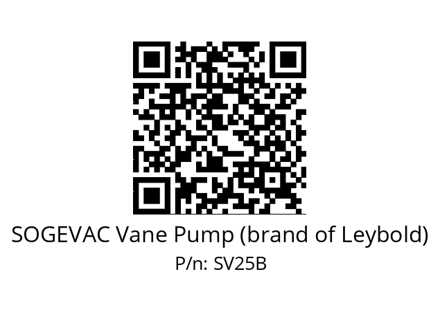   SOGEVAC Vane Pump (brand of Leybold) SV25B