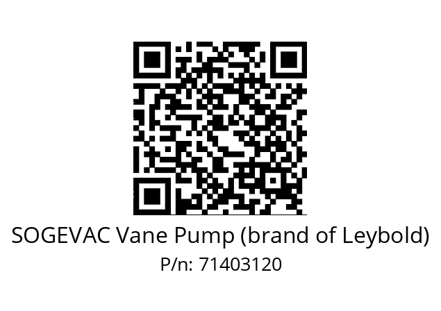   SOGEVAC Vane Pump (brand of Leybold) 71403120