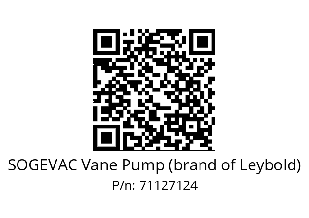   SOGEVAC Vane Pump (brand of Leybold) 71127124