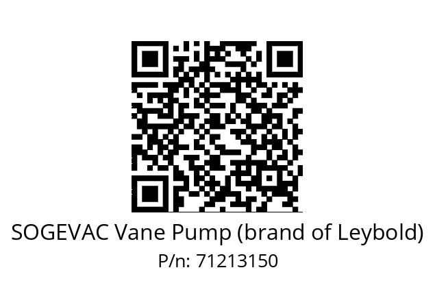   SOGEVAC Vane Pump (brand of Leybold) 71213150