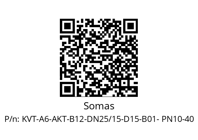   Somas KVT-A6-AKT-B12-DN25/15-D15-B01- PN10-40