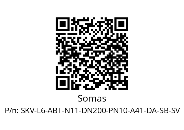   Somas SKV-L6-ABT-N11-DN200-PN10-A41-DA-SB-SV