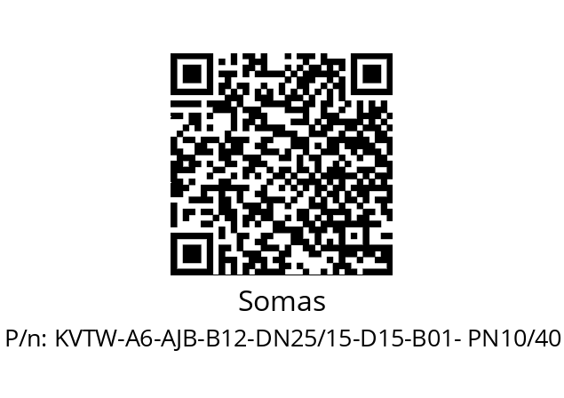   Somas KVTW-A6-AJB-B12-DN25/15-D15-B01- PN10/40