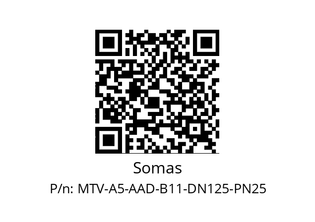   Somas MTV-A5-AAD-B11-DN125-PN25