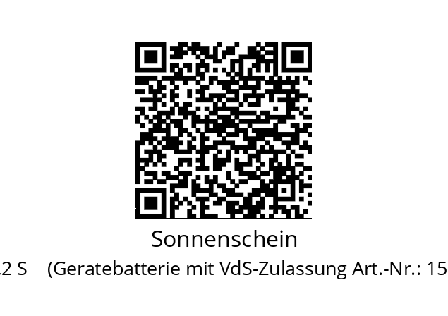   Sonnenschein A 512/1,2 S    (Geratebatterie mit VdS-Zulassung Art.-Nr.: 150 007700 20)