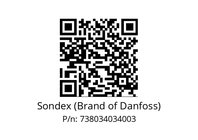   Sondex (Brand of Danfoss) 738034034003