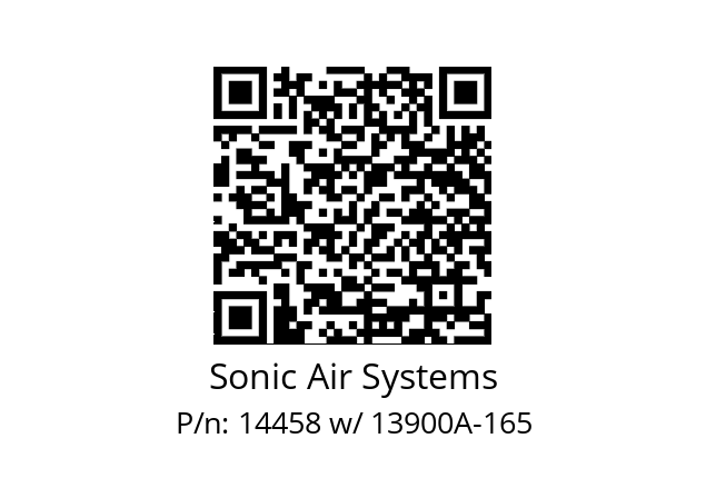   Sonic Air Systems 14458 w/ 13900A-165