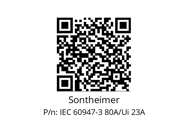   Sontheimer IEC 60947-3 80A/Ui 23A