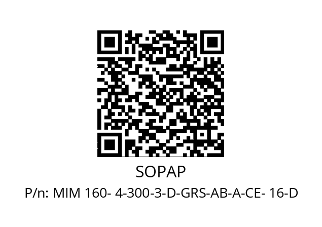   SOPAP MIM 160- 4-300-3-D-GRS-AB-A-CE- 16-D