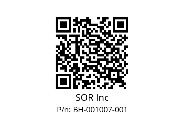   SOR Inc BH-001007-001