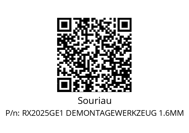   Souriau RX2025GE1 DEMONTAGEWERKZEUG 1.6MM