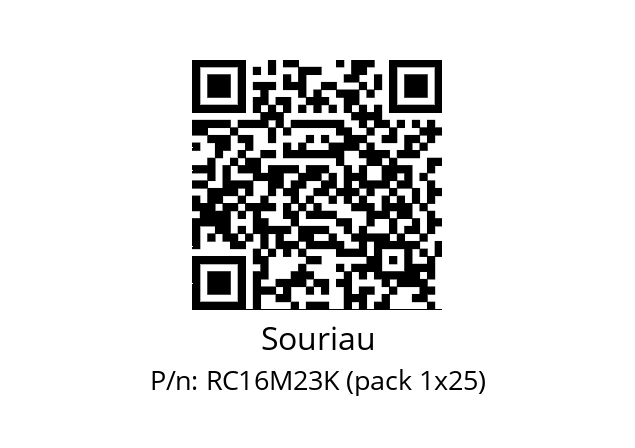   Souriau RC16M23K (pack 1x25)