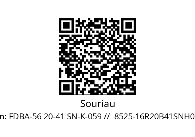   Souriau FDBA-56 20-41 SN-K-059 //  8525-16R20B41SNH002