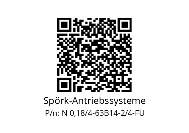   Spörk-Antriebssysteme N 0,18/4-63B14-2/4-FU