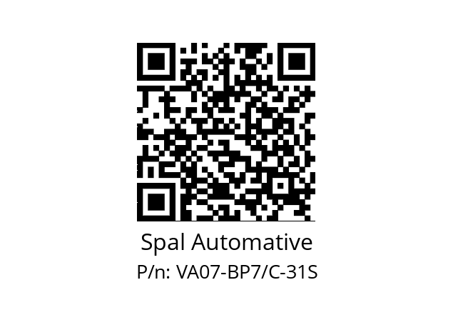   Spal Automative VA07-BP7/C-31S