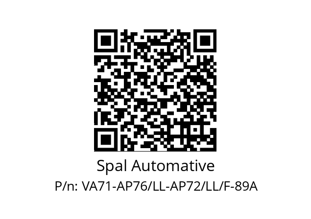   Spal Automative VA71-AP76/LL-AP72/LL/F-89A