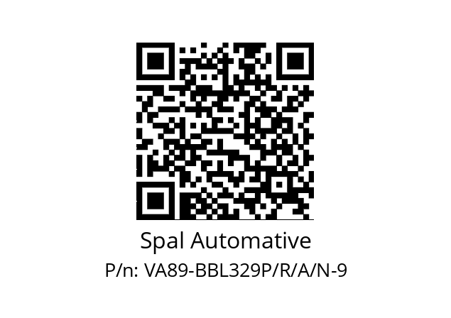   Spal Automative VA89-BBL329P/R/A/N-9