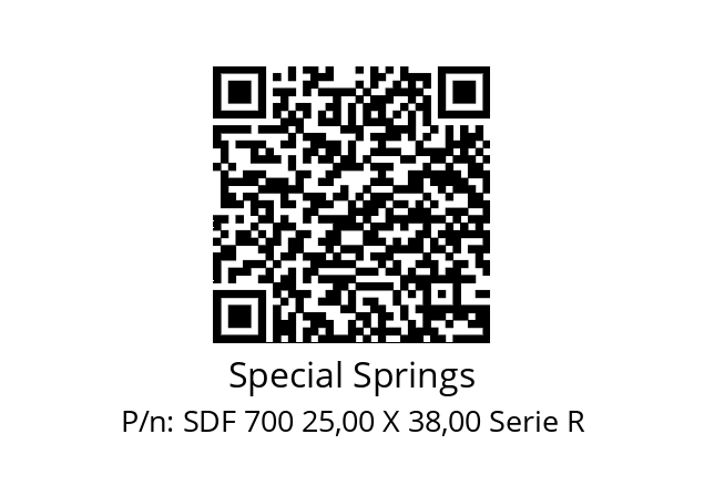   Special Springs SDF 700 25,00 X 38,00 Serie R