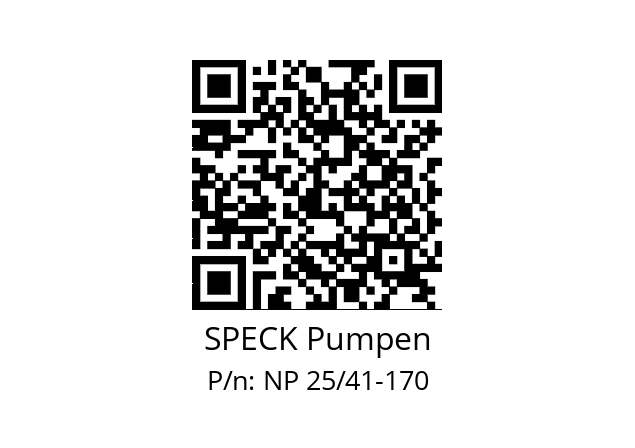   SPECK Pumpen NP 25/41-170