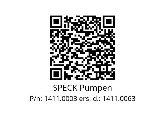   SPECK Pumpen 1411.0003 ers. d.: 1411.0063