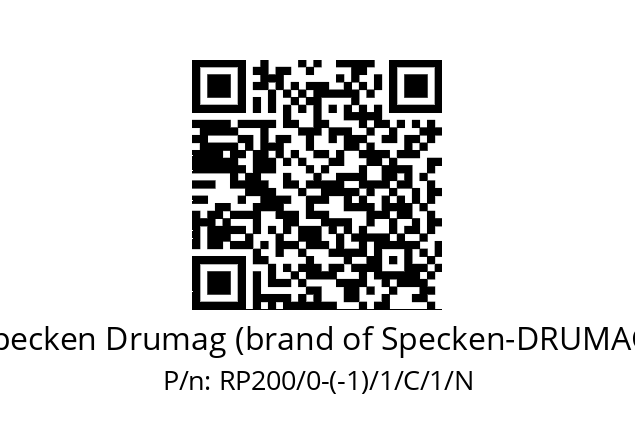   Specken Drumag (brand of Specken-DRUMAG) RP200/0-(-1)/1/C/1/N