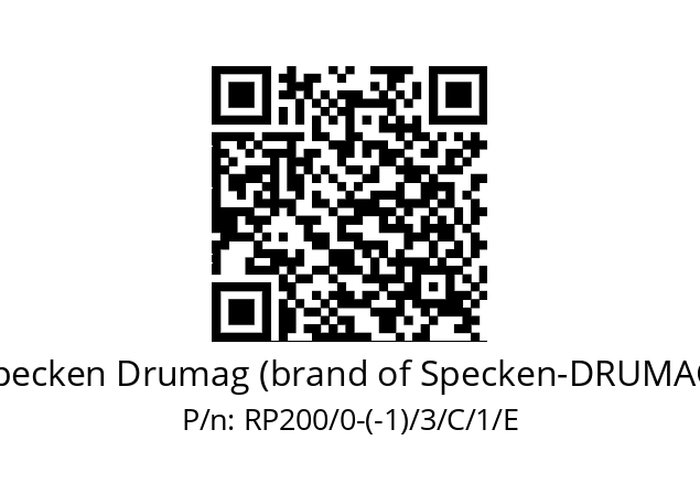   Specken Drumag (brand of Specken-DRUMAG) RP200/0-(-1)/3/C/1/E