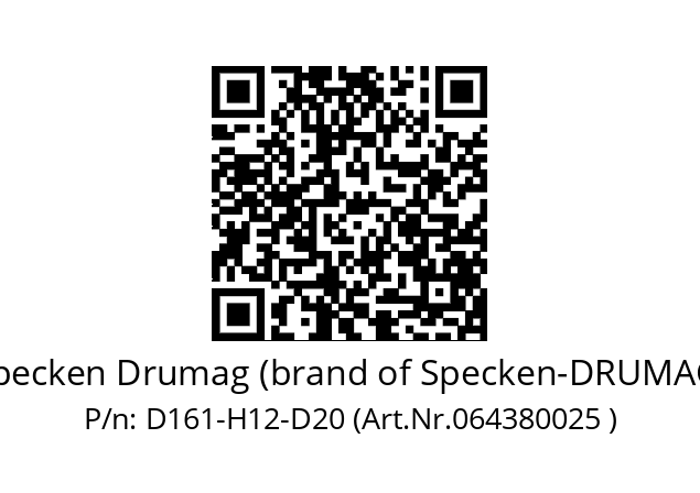   Specken Drumag (brand of Specken-DRUMAG) D161-H12-D20 (Art.Nr.064380025 )