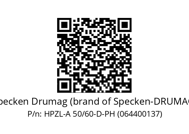   Specken Drumag (brand of Specken-DRUMAG) HPZL-A 50/60-D-PH (064400137)