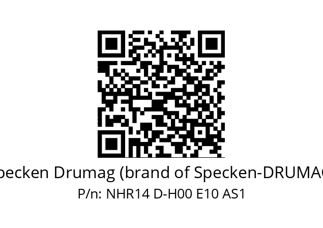   Specken Drumag (brand of Specken-DRUMAG) NHR14 D-H00 E10 AS1