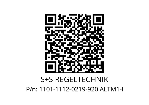   S+S REGELTECHNIK 1101-1112-0219-920 ALTM1-I