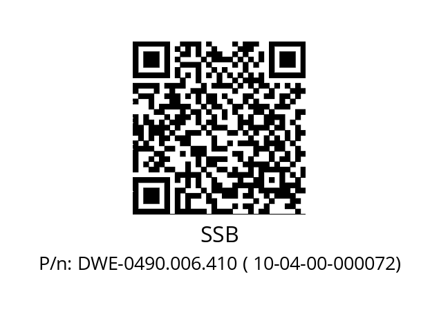   SSB DWE-0490.006.410 ( 10-04-00-000072)