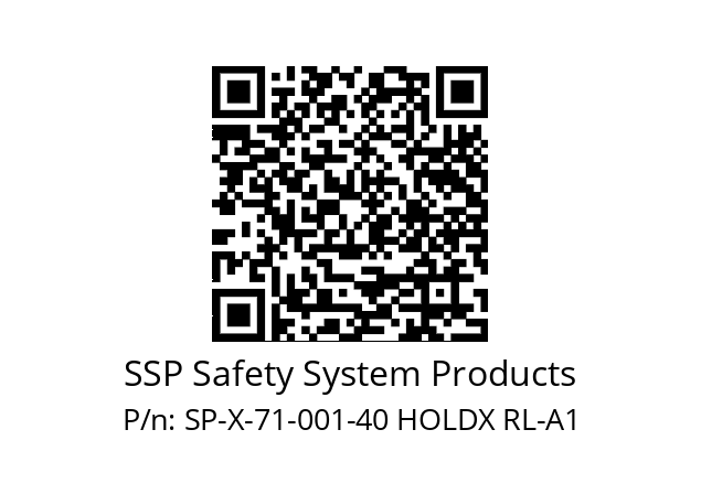   SSP Safety System Products SP-X-71-001-40 HOLDX RL-A1