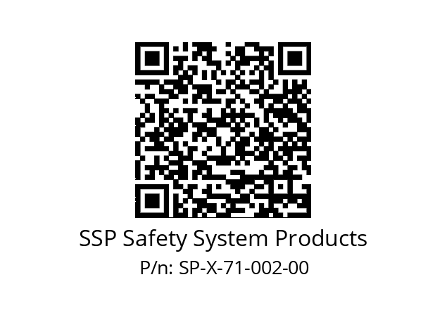   SSP Safety System Products SP-X-71-002-00