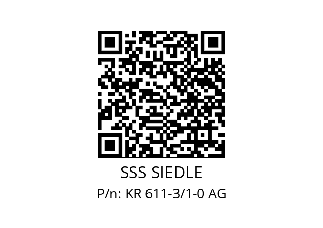  4056138000371 SSS SIEDLE KR 611-3/1-0 AG