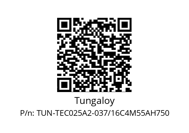   Tungaloy TUN-TEC025A2-037/16C4M55AH750