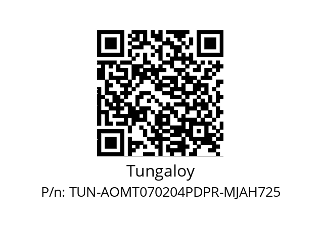   Tungaloy TUN-AOMT070204PDPR-MJAH725