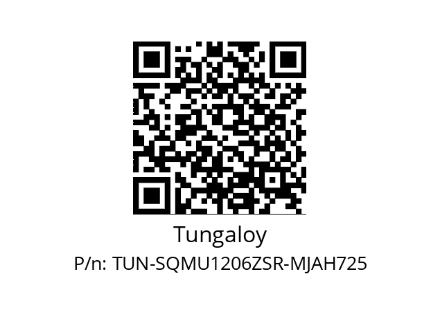   Tungaloy TUN-SQMU1206ZSR-MJAH725