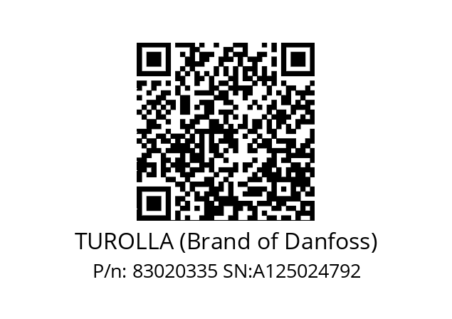   TUROLLA (Brand of Danfoss) 83020335 SN:A125024792