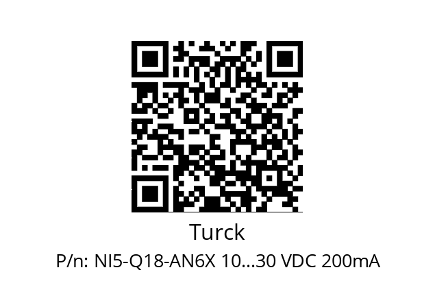   Turck NI5-Q18-AN6X 10…30 VDC 200mA