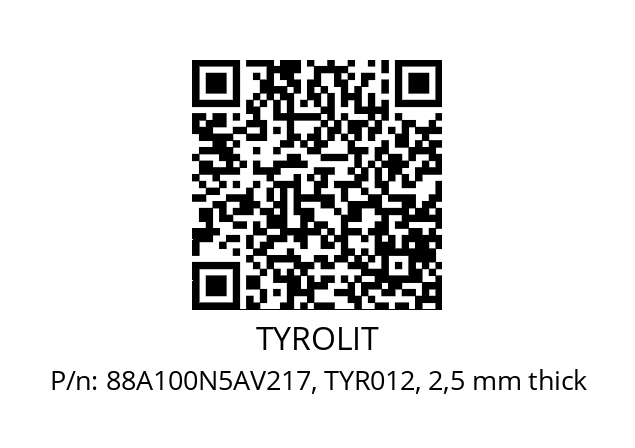   TYROLIT 88A100N5AV217, TYR012, 2,5 mm thick