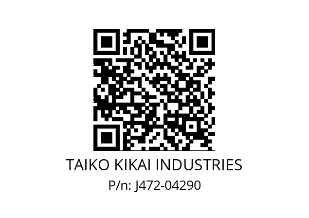   TAIKO KIKAI INDUSTRIES J472-04290