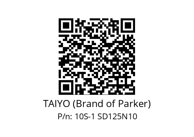   TAIYO (Brand of Parker) 10S-1 SD125N10