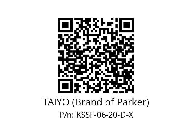   TAIYO (Brand of Parker) KSSF-06-20-D-X