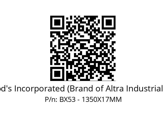   TB Wood's Incorporated (Brand of Altra Industrial Motion) BX53 - 1350X17MM