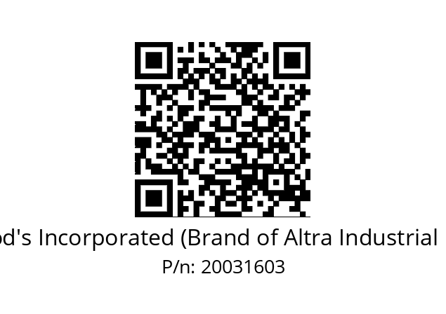   TB Wood's Incorporated (Brand of Altra Industrial Motion) 20031603