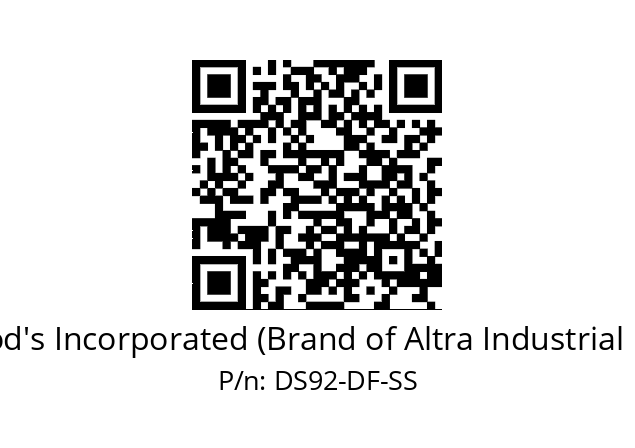   TB Wood's Incorporated (Brand of Altra Industrial Motion) DS92-DF-SS