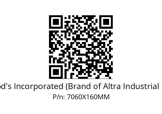   TB Wood's Incorporated (Brand of Altra Industrial Motion) 7060X160MM